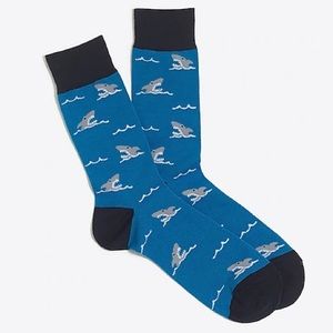 J.CREW Socks Men’s Blue Shark Motif
